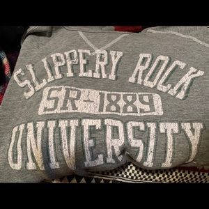 Slippery Rock University SRU grey crew neck